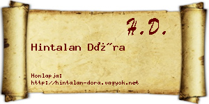 Hintalan Dóra névjegykártya